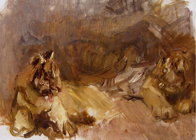 Max Slevogt Study of Lions Spain oil painting art